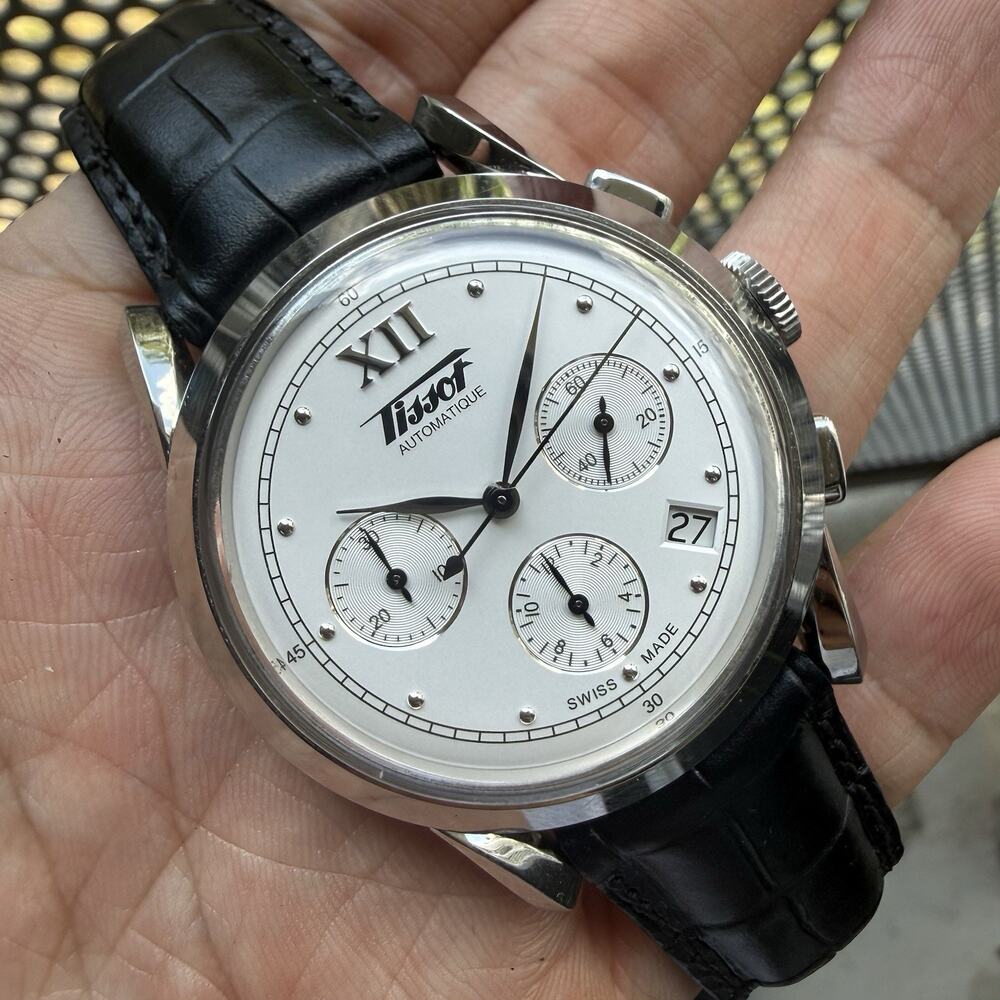 Tissot Heritage 1948 Chronograph Stainless Steel Watch 39mm White Dial (w/ Box)